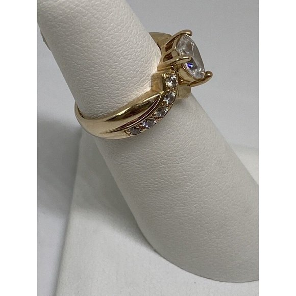 925 STERLING SILVER VERMEIL HEART CZ RING   SIZE- 4.75 - Picture 5 of 8